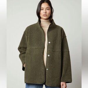 Velvet Albany Reversible Sherpa Coat, Army, Small